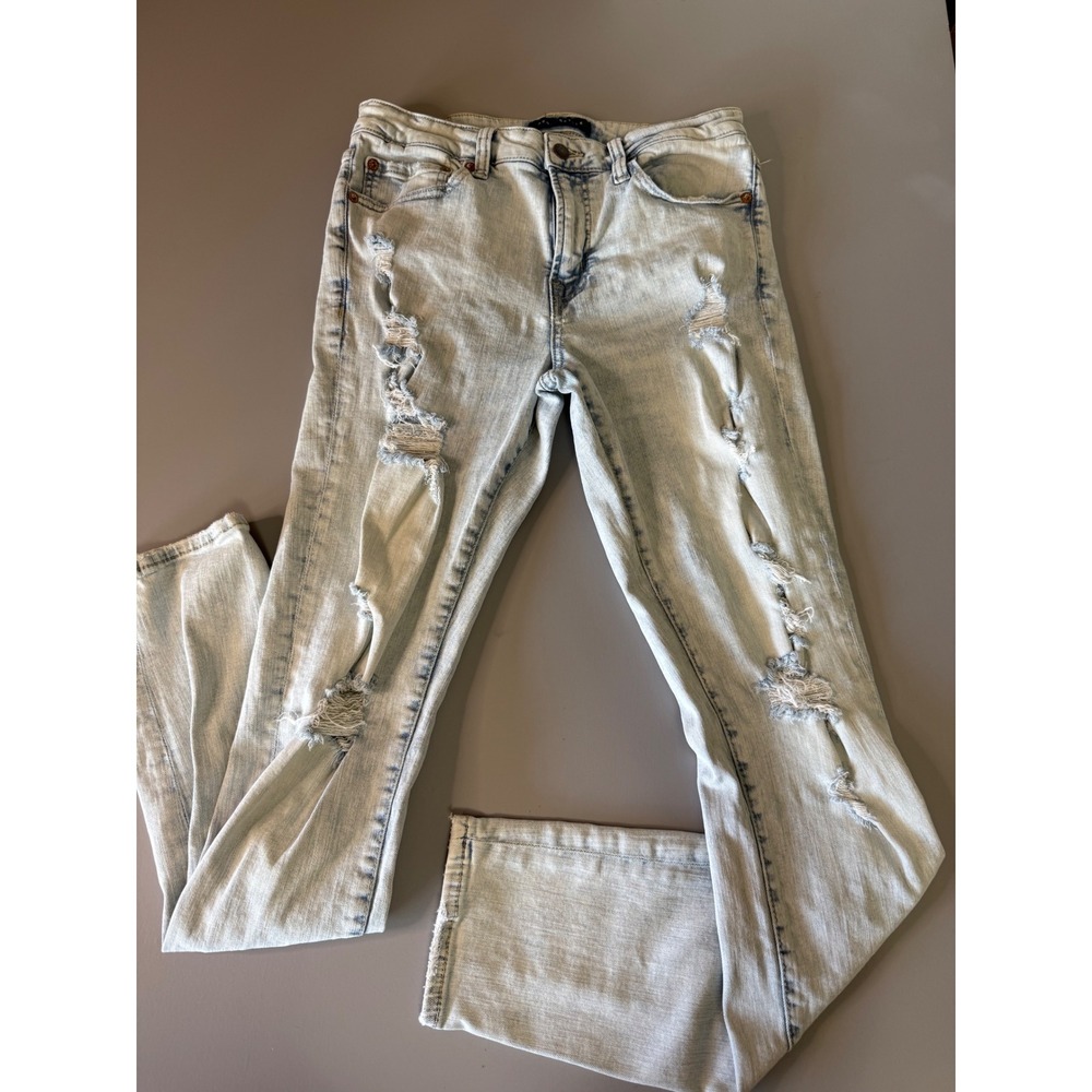 Aeropostale Mens Super Skinny Light Wash Distressed Ripped Jeans 31x32 RN154379